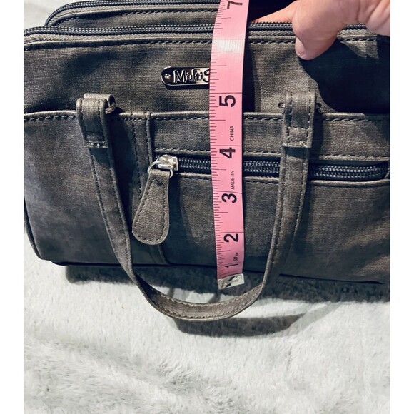 MultiSac Women's Dark Gray Crossbody Dual handles Purse NWT - Picture 4 of 12